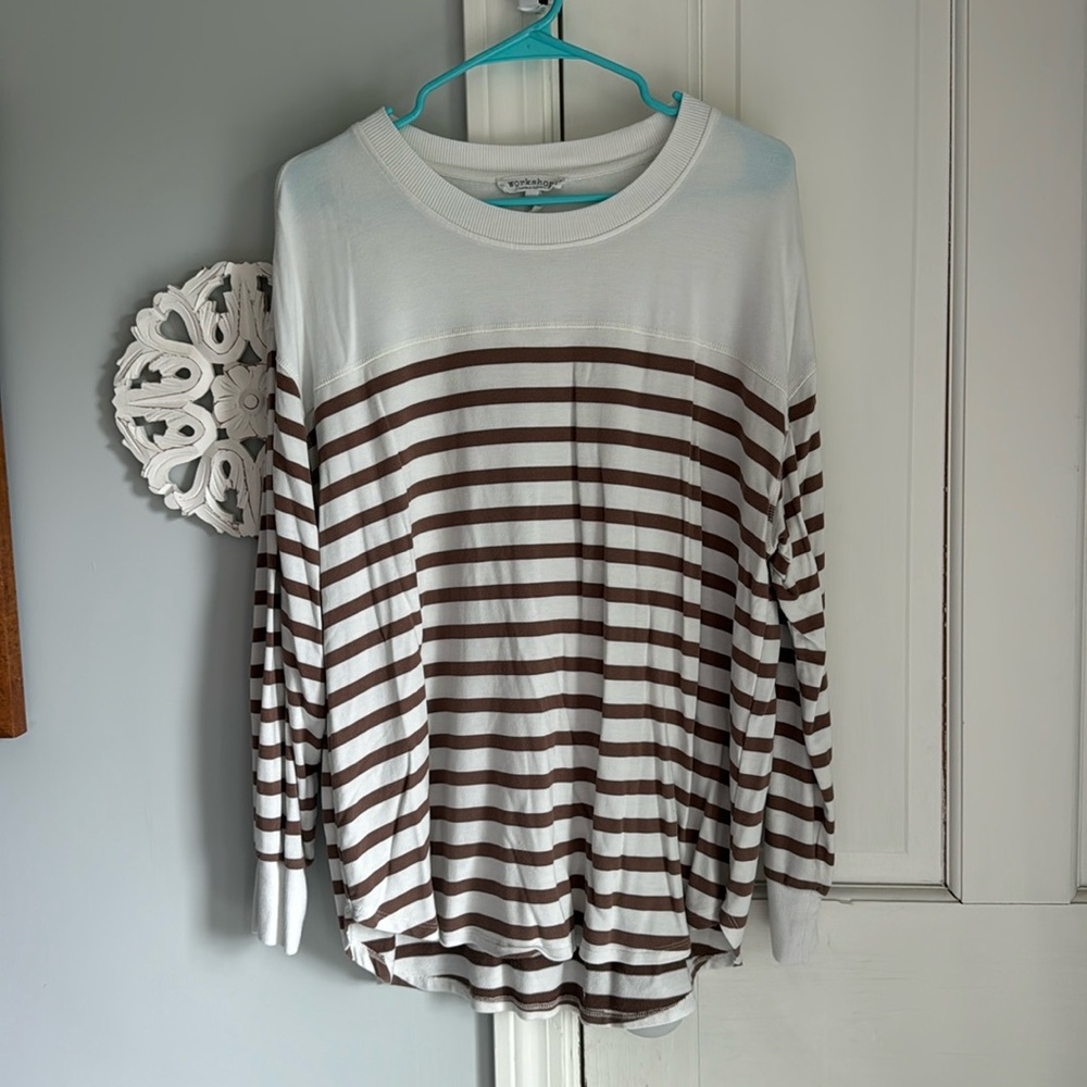 Long Sleeve Top by Workshop Republic Stripes 1X